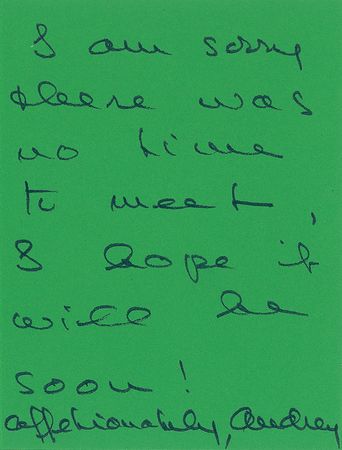 Lot #1311 Audrey Hepburn Handwritten Letter Signed - Image 2