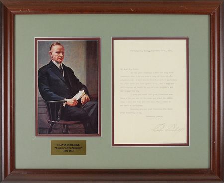 Lot #76 Calvin Coolidge: “The time has come when Republicans do not have to apologize” - Image 1