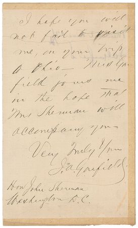 Lot #34 James A. Garfield Handwritten Letter Signed - Image 3