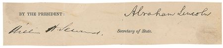 Lot #26 Abraham Lincoln: Bold full signature of