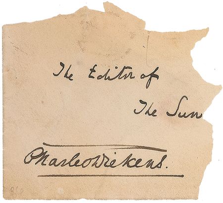 Lot #840. Charles Dickens Signature
