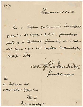Lot #685 Paul von Hindenburg - Image 1