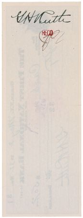 Lot #1541 Babe Ruth: Superlative 1932 twice-signed Ruth check - Image 2