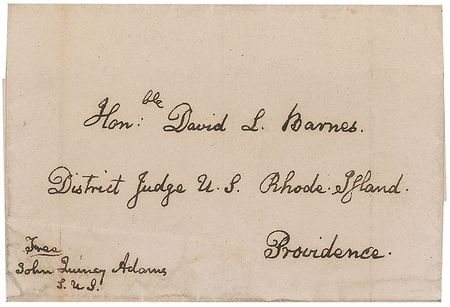 Lot #13 John Quincy Adams Free Frank