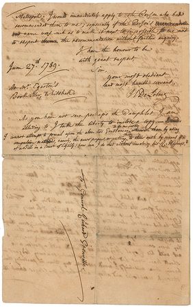 Lot #216 Jean Louis de Lolme Handwritten Letter Signed - Image 2
