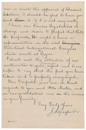 Lot #36 James A. Garfield: The future president expresses optimism at reducing the debt after the Civil War - Image 3