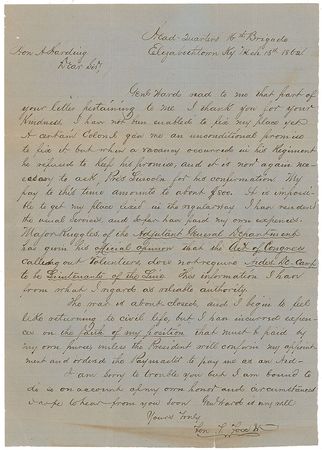Lot #28 Abraham Lincoln: Lincoln submits a desperate soldier’s plea for money earned as a first Lieutenant and Aide-de-Camp - Image 2