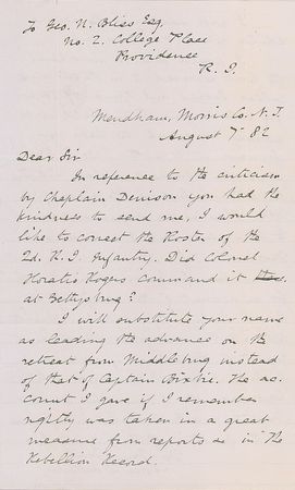 Lot #680 Abner Doubleday: Refuting a criticism of Gettysburg - Image 1
