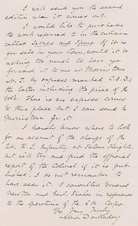 Lot #680 Abner Doubleday: Refuting a criticism of Gettysburg - Image 2