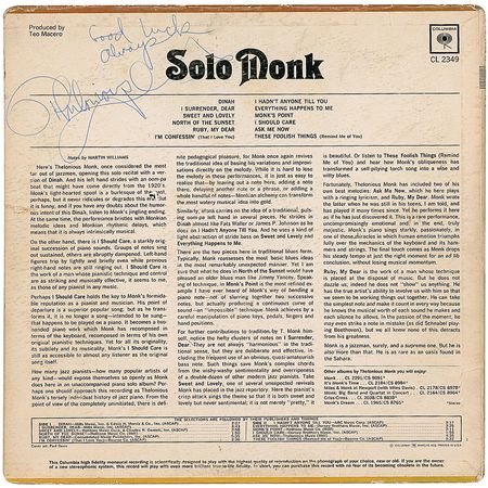 Lot #293 Thelonious Monk - Image 1
