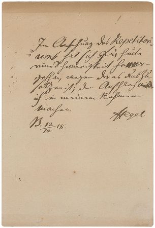 Lot #237 Georg Wilhelm Friedrich Hegel: Rare letter from one of the greatest philosophers - Image 1