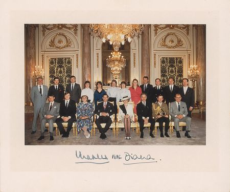 Lot #212 Diana and Charles: Diana and Charles pose with their staff in 1986 as Diana becomes an international icon - Image 1