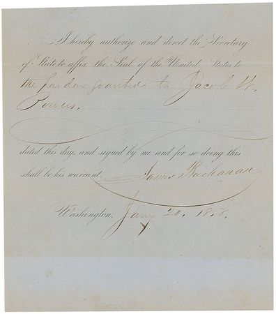 Lot #23 James Buchanan Signed Document