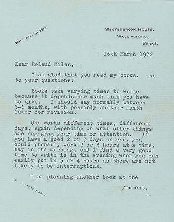 Lot #543 Agatha Christie: The popular crime novelist on her writing process - Image 1