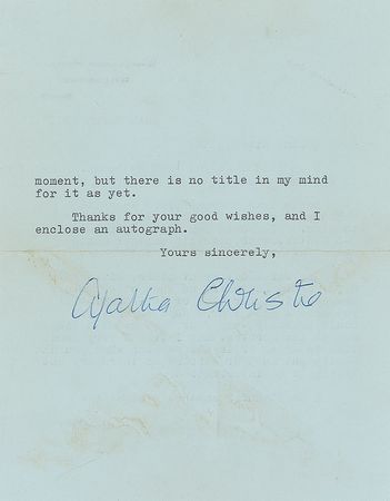 Lot #543 Agatha Christie: The popular crime novelist on her writing process - Image 2
