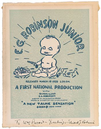 Lot #1299 Edward G. Robinson Baby Announcement - Image 1