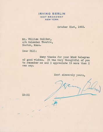 Lot #939 Irving Berlin - Image 1