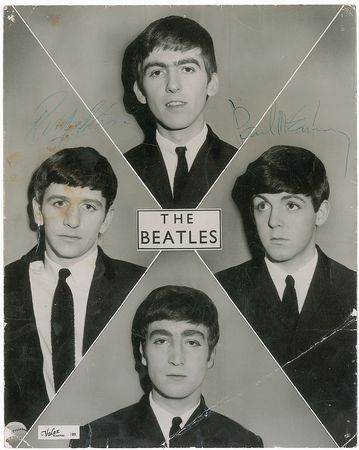 Lot #734 Beatles: 1963 Valex photo signed for a waitress who spilled Coca-Cola on Paul?s pants - Image 2