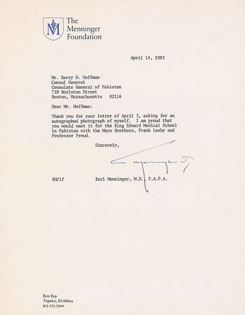 Lot #1582 Karl Menninger - Image 3