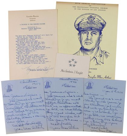 Lot #388 Douglas MacArthur: Reaction to a ?poem to the Unknown Soldier,? written by the governor?s wife - Image 2