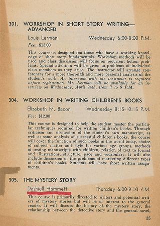 Lot #563 Dashiell Hammett: On his ‘Mystery Story’ workshop: “The fall course starts early in September” - Image 2