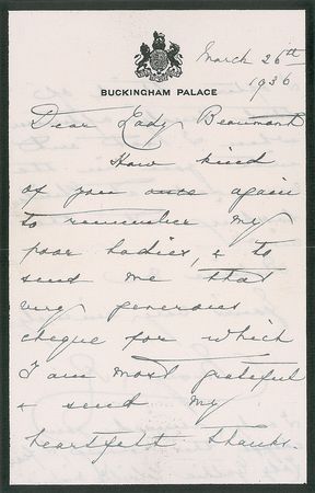 Lot #264 Queen Mary of Teck Handwritten Letter Signed - Image 1