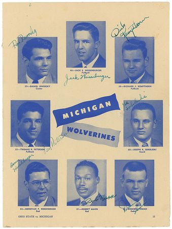 Lot #1487 Michigan Wolverines Football Program Page - Image 1