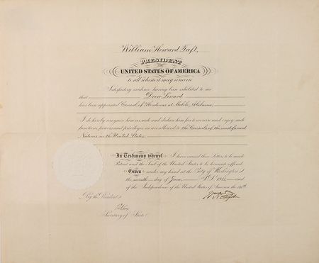 Lot #62 William H. Taft Signed Document - Image 1