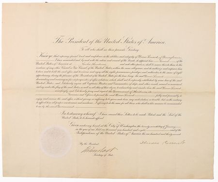 Lot #54 Theodore Roosevelt Signed Document - Image 1