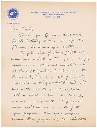 Lot #465 Jack Lousma: ?I am hoping for a lunar flight but may have to wait? - Image 1