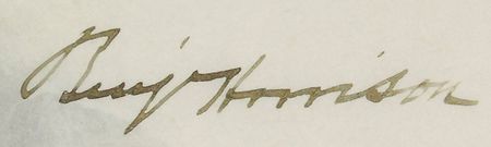 Lot #48 Benjamin Harrison Signed Document - Image 2