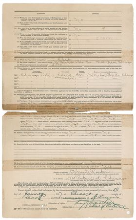 Lot #1309 Knute Rockne: Saving up to attend Notre Dame, Rockne completes a lengthy postal clerk exam - Image 4