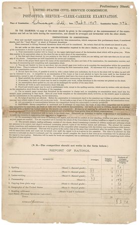 Lot #1309 Knute Rockne: Saving up to attend Notre Dame, Rockne completes a lengthy postal clerk exam - Image 6