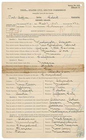 Lot #1309 Knute Rockne: Saving up to attend Notre Dame, Rockne completes a lengthy postal clerk exam - Image 10