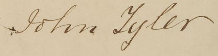 Lot #17 John Tyler Signed Document - Image 2