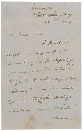 Lot #374 Daniel Webster: “Write a letter to Gen’l Wool, saying that Edward has been with you in the field” - Image 1