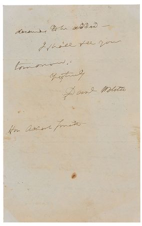 Lot #374 Daniel Webster: “Write a letter to Gen’l Wool, saying that Edward has been with you in the field” - Image 2