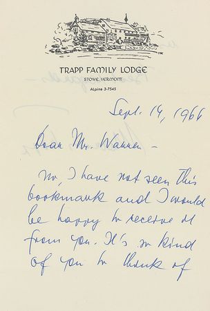 Lot #928 Maria von Trapp - Image 1