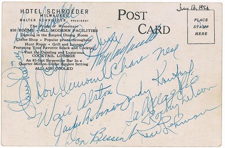 Lot #1272 Brooklyn Dodgers: Remarkable vintage assemblage of Dodgers greats, with Robinson, Campanella, Koufax, Drysdale, and Hodges - Image 1