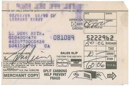 Lot #1227 Star Trek: Shatner and Nimoy Receipts - Image 1