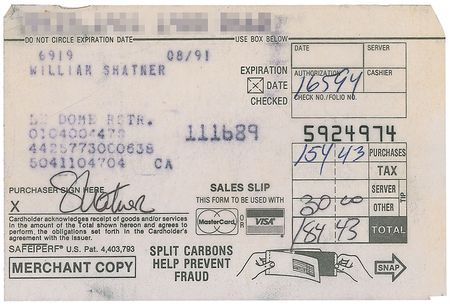 Lot #1227 Star Trek: Shatner and Nimoy Receipts - Image 2