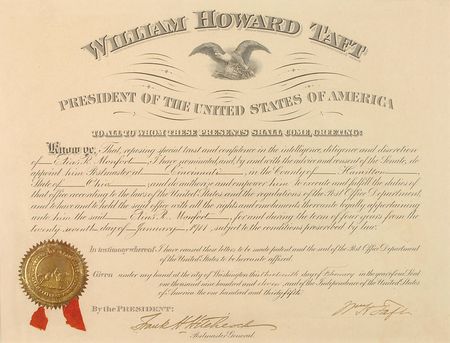 Lot #59 William H. Taft Signed Document - Image 2