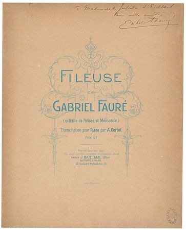 Lot #705 Gabriel Faure Sheet Music - Image 1