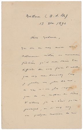 Lot #581 Frederic Mistral Handwritten Letter Signed - Image 1
