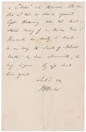Lot #188 Richard Francis Burton: Extremely rare letter from the translator of ‘The Arabian Nights’ as he explores Ireland - Image 3