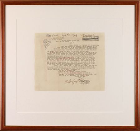 Lot #753 Woody Guthrie: Guthrie creatively assumes Arlo’s identity as he introduces his newborn son to the family babysitter - Image 1