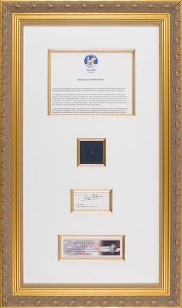 Lot #436 Buzz Aldrin Flown Kapton Foil and Signature - Image 1