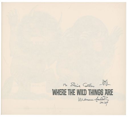 Lot #594 Maurice Sendak: Sendak’s most famous work, adorned with a rare sketch of Max - Image 1
