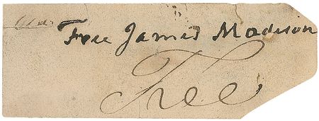 Lot #8 James Madison Franking Signature
