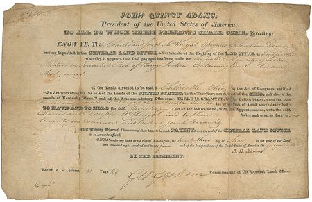 Lot #10 John Quincy Adams Signed Document